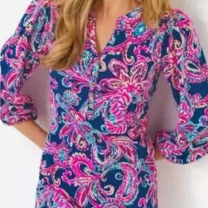 Lilly Pulitzer Pink and Blue Paisley Dress